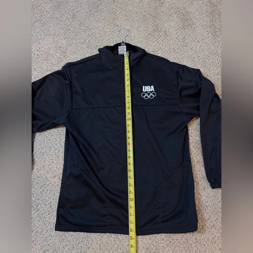 USA Olympic Committee Track Jacket L Black Early 90s Vintage Athleisure